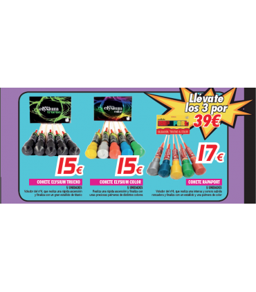 Oferta Pack 2 Cohetes Medianos: Surtido 3 efectos y Rocket Assortment