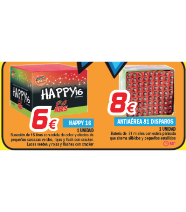 Oferta Bateria 81 misiles happy 36