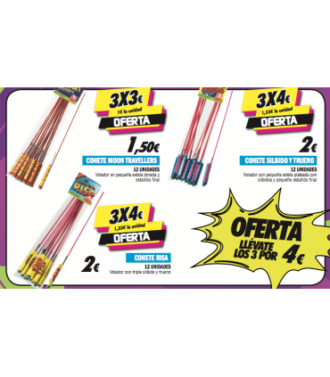 Oferta Pack 3 Cohetes Pequeños