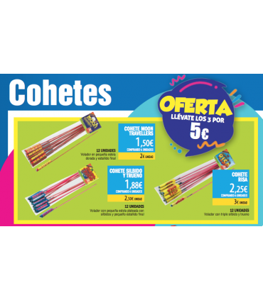 Oferta Pack 3 Cohetes Pequeños